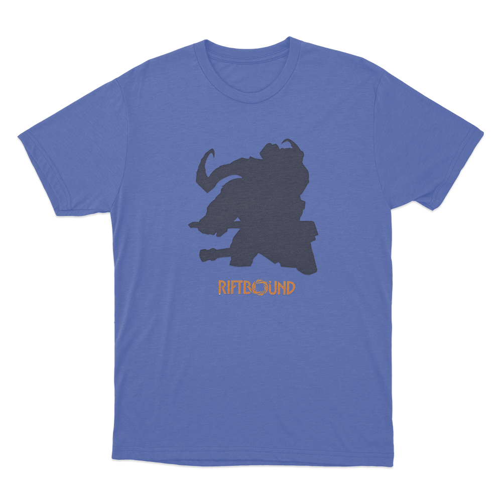 Riftbound Ornn Silhouette Unisex T Shirt Blue Riftbound Ornn Silhouette Unisex T Shirt Blue