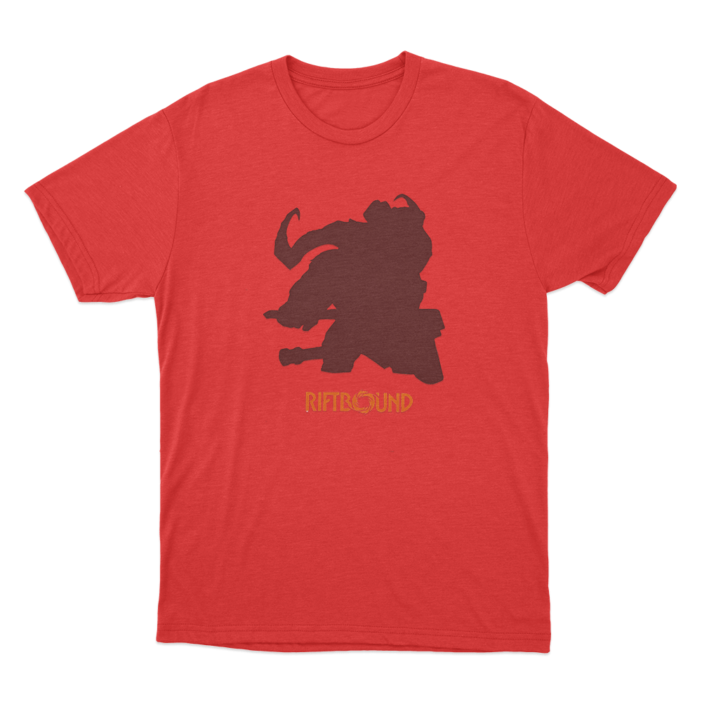 Riftbound Ornn Silhouette Unisex T Shirt Red Riftbound Ornn Silhouette Unisex T Shirt Red